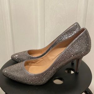 INC International Concepts Sparkling Silver Rhinestone Pointed Toe Heels